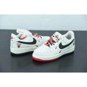 Nike Air Force 1 Low Chicago Bulls White Red Black Shoes For Men (LL501)
