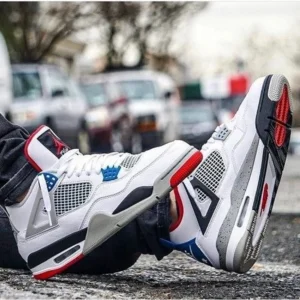 Classy Nike Air Jordan Retro 4 White Shoes For Men (S1H55)