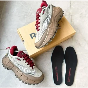 Reebok ZIG Kinetica EDGE 2.5 Grey Burgundy Men Shoes (FT337)