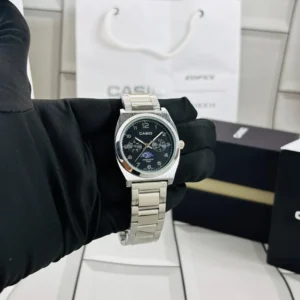 Casio Watch Classic Silver-Black Metal Chronograph For Men (SW1127)