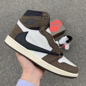 Nike Jordan Retro 1 High OG Travis Scott Mocha Semi UA Men Shoes (FT606)