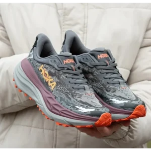 Hoka Stinson ATR 7 D Grey Orange Men’s Shoes (FT383)