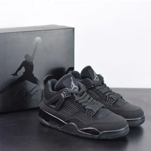 Nike Air Jordan Retro 4 Black Shoes For Men (LAB1732)
