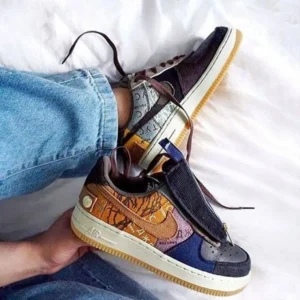 Nike Travis Scott Cactus Jack X Air Force 1 Low Shoes For Men (BSF1022)