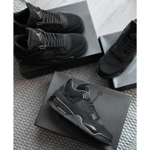 Nike Air Jordan Retro 4 Black Shoes For Men (FT441)