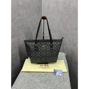 Coach Signature City Tote Bag Black With Dust Bag For Women (SZ772)