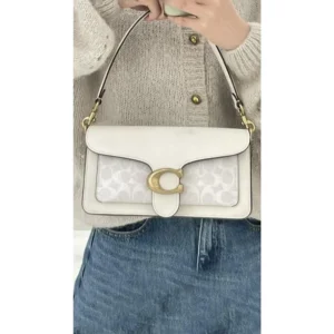 Coach Tabby Bag White Parquet With Og Box & Dust Bag For Women (FT615)