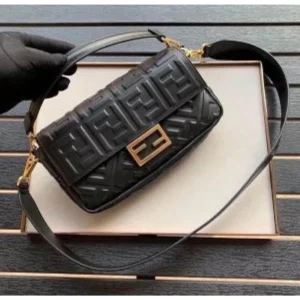 Fendi Baguette Jacquard Bag Brown With Box For Women (TB19)