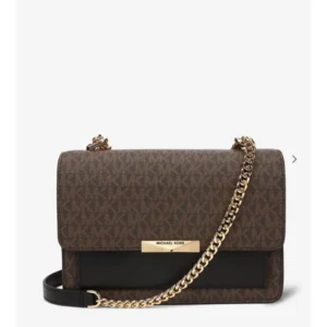 Michael Kors Jade Sling Bag Logo Print With Chain Strap For Women (TB93)