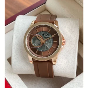 Armani Exchange Watch Brown Rubber Strap For Men (LAZ743)