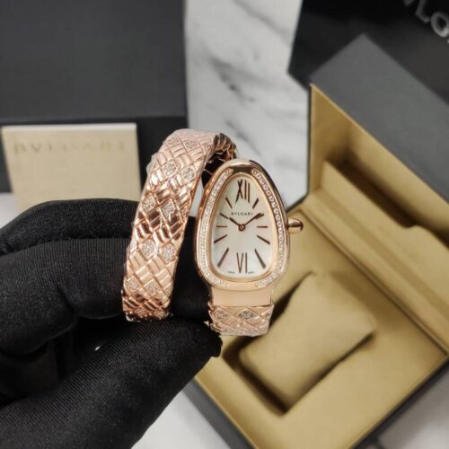 Bvlgari Serpenti Spiga Rose Gold White Dial 35mm