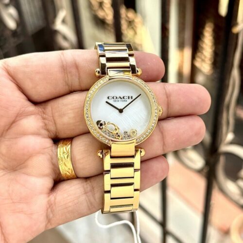 Coach Cary Golden White Dial Timepiece