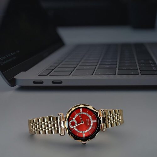 Dior Gem Quartz Watch With Red Dial