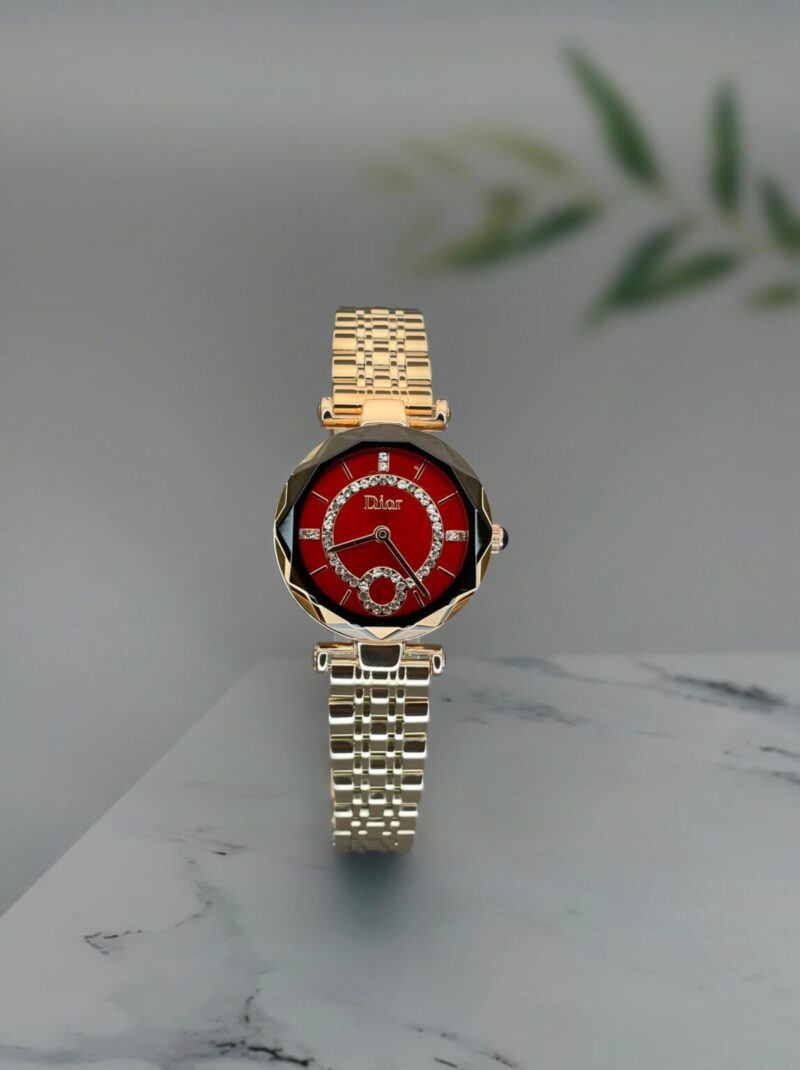 Dior Gem Quartz Watch With Red Dial