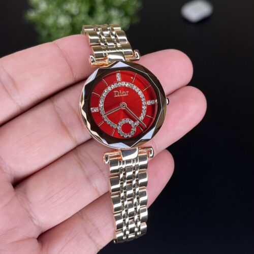 Dior Gem Quartz Watch With Red Dial
