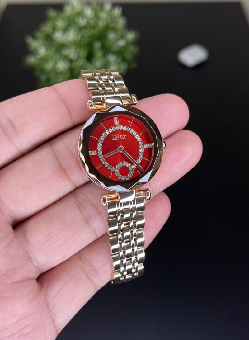 Dior Gem Quartz Watch With Red Dial