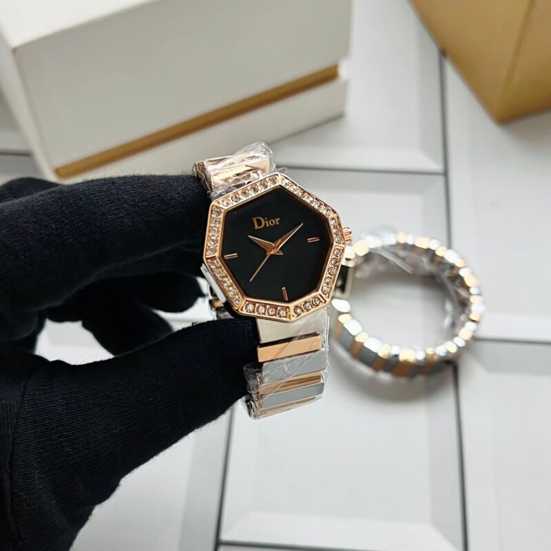 Dior Gem Rose Gold 27mm Black Dial