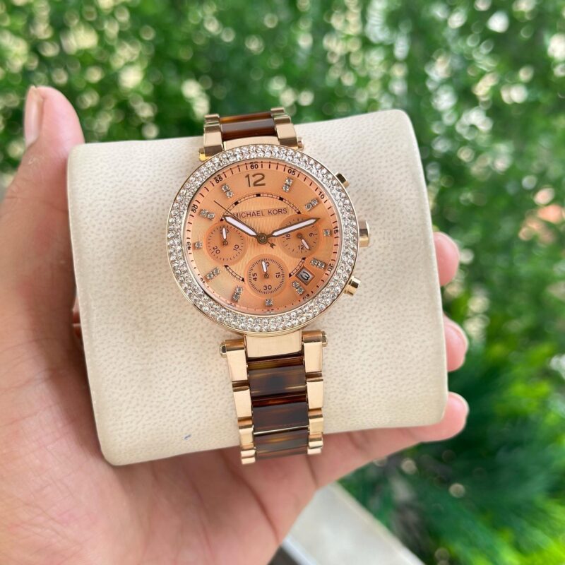 Michael Kors Parker Tortoise Rose Gold 39mm Chronograph
