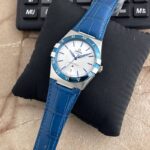 Omega Constellation 41 Blue Croco Strap White Dial