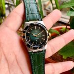 Omega Constellation 41 Green Dial Croco Strap Watch
