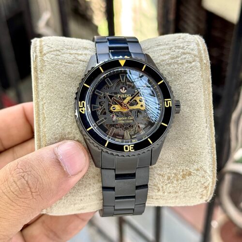 Rado Captain Cook Skeleton Black Gold Watch
