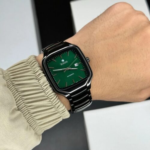 Rado True Square Black Green Dial Quartz