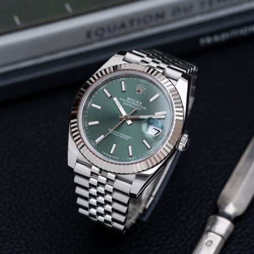 Rolex Oyster Perpetual Green Dial Watch
