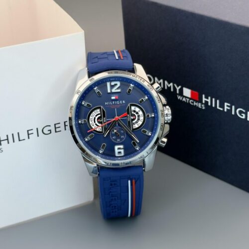 Tommy Hilfiger Silver Blue Chronograph 42mm